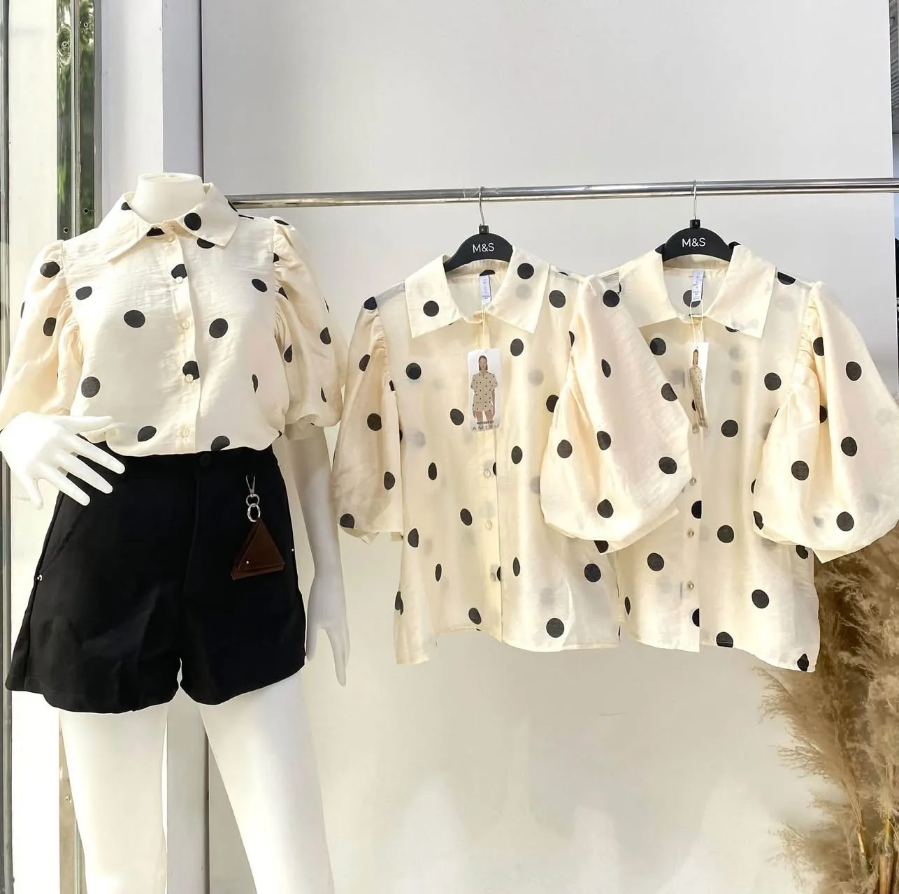 Amisu polka dot blouse
