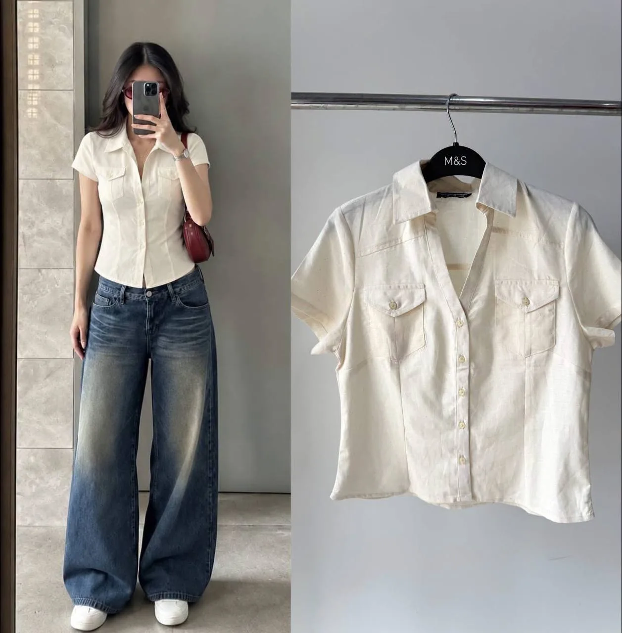 Fitted short-sleeve shirt
